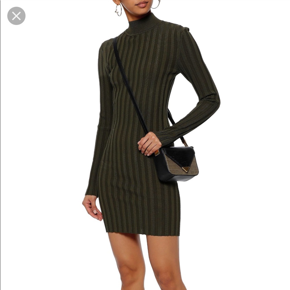 NWT MCQ Alexander McQueen Ribbed-knit  mini dress